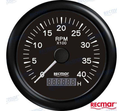 TACHOMETER 1.0/10.0 - 0/4000 RPM BLACK