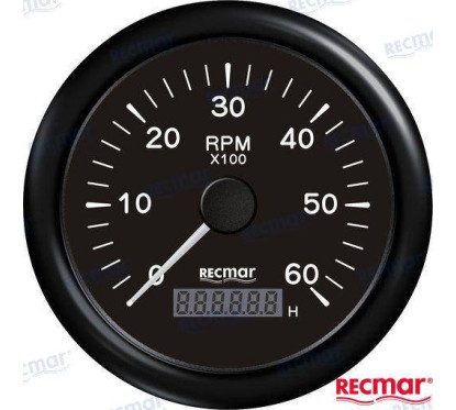 TACHOMETER 1.0/10.0 - 0/6000 RPM BLACK