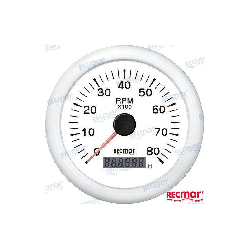 tachometer 1.0/10.0 - 0/8000 rpm white €54.98