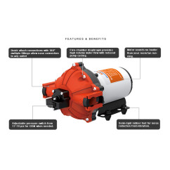diafragmas ūdens sūknis SEAFLO 24v 18,9lpm 4,2bar sērija 52 74,86 €