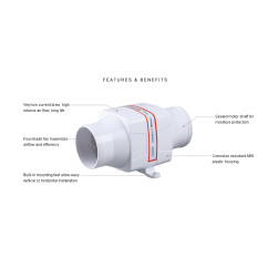 gaisa līnijas ventilators SEAFLO  12v 3"/76mm 220m3/h 2,5A 17,69 €