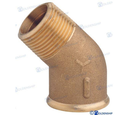 līkums 45° m.f. 1''1/2 brass cr