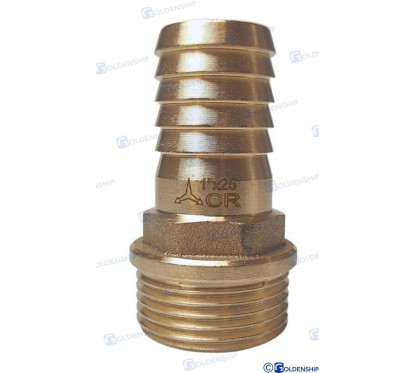 1'' x 25 mm misiņa šļūtenes aste 1'' x 25 mm misiņa cr