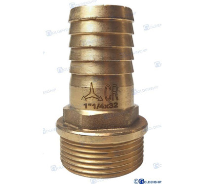 šļūtenes aste 1''1/4 x 32 mm misiņa cr