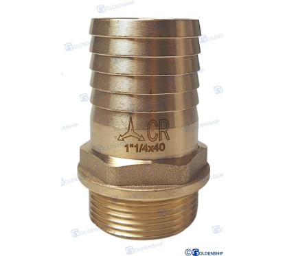 šļūtenes aste 1''1/4 x 40 mm misiņa cr