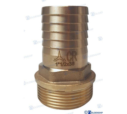 1''1/2 x 38 mm misiņa šļūtenes aste 1''1/2 x 38 mm misiņa cr