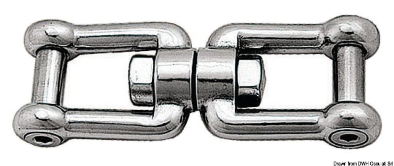 Shack/shack swivel w. flush pin AISI 316 8 mm
