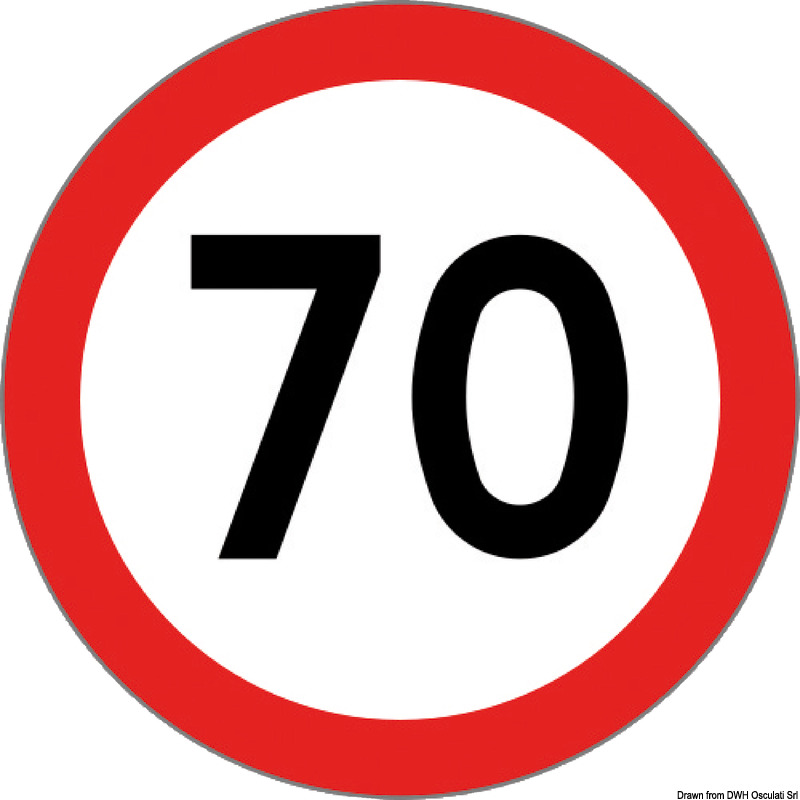 Type-approved self-adhesive speed disc 70 Km/h