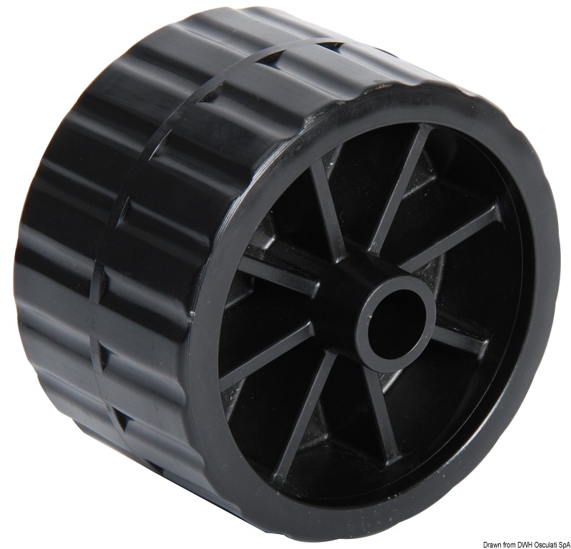 Side roller, black 75 mm Ø hole 17 mm