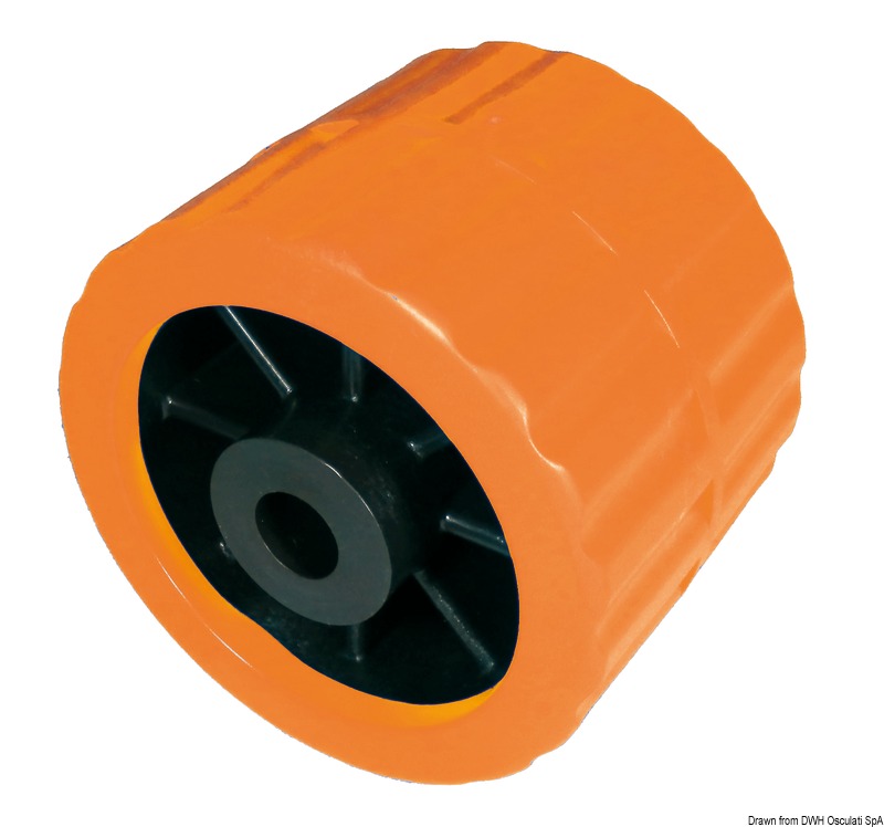 Orange side roller 75 mm Ø hole 15 mm