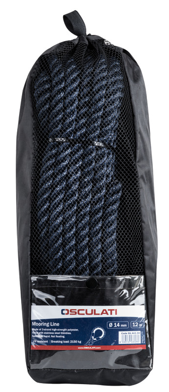 Mooring line black 16 mm x 8 m