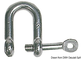 U-shackle AISI 316 with captive pin 4 mm