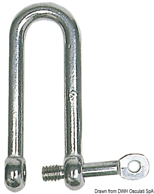 Long shackle with captive pin AISI 316 10 mm