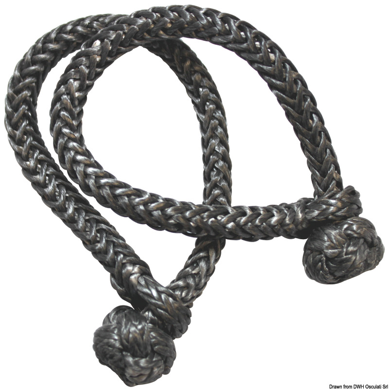 Soft shackle in black Dyneema - 9 mm