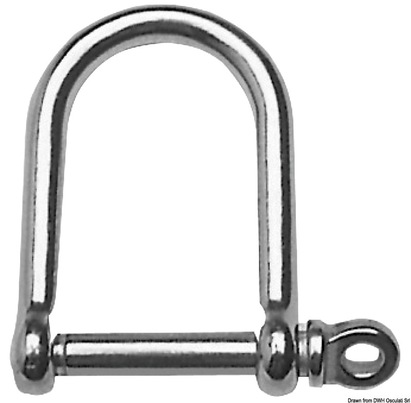 Wide jaw SS shackle 6 mm