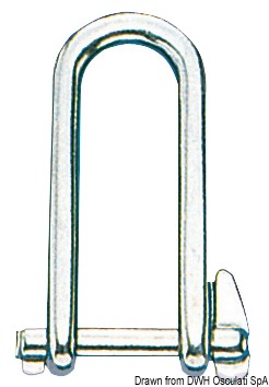 Shackle w. captive locking pin AISI 316 5 mm