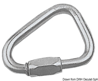 Delta SS snap-hook w. screw opening 6 mm