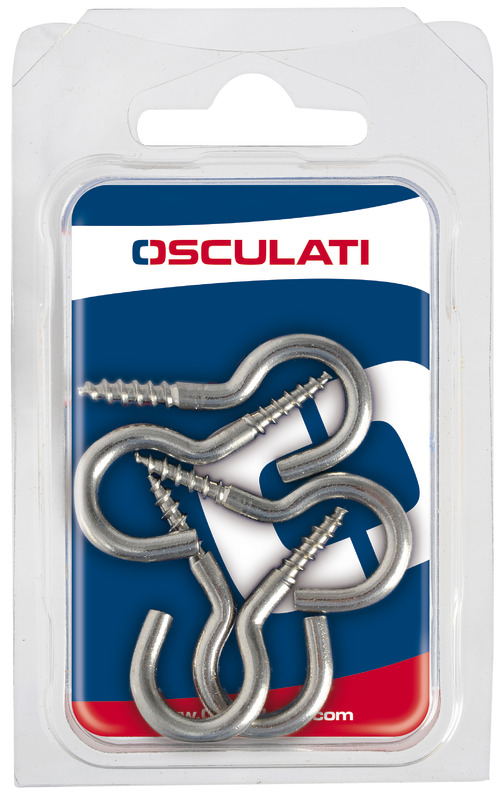 SS curved screw hooks 37 x 3.5 mm Blister packaging 7 pcs.