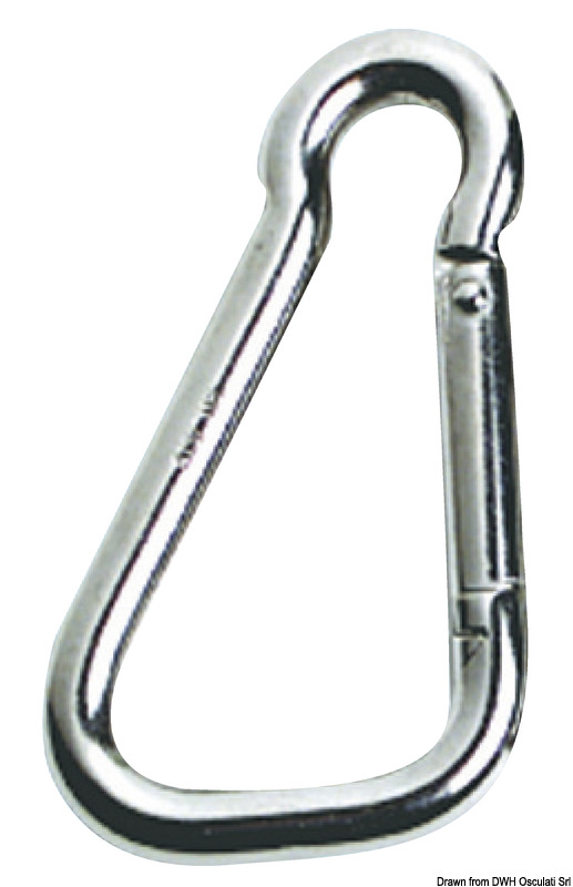 Carabiner hook AISI 316 large opening 18 mm