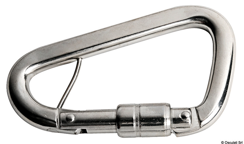 SS carabiner hook for safety harnesses 100 mm