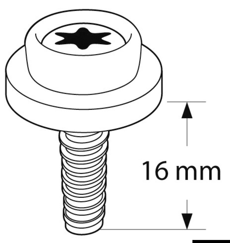 CAF-COMPO universal screw stud long thread black