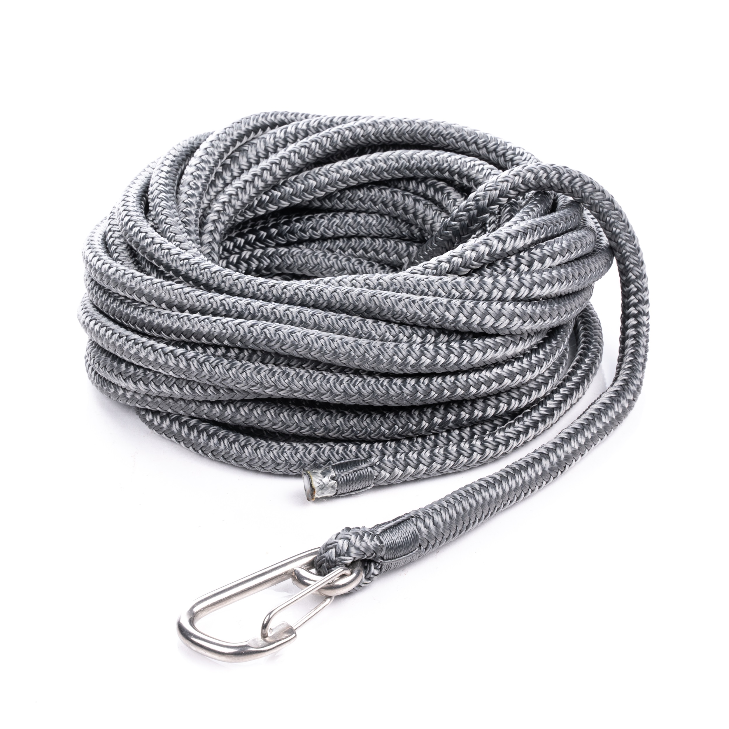 Qvarken Mooring Rope Dockline with hook 14mm 12m grey