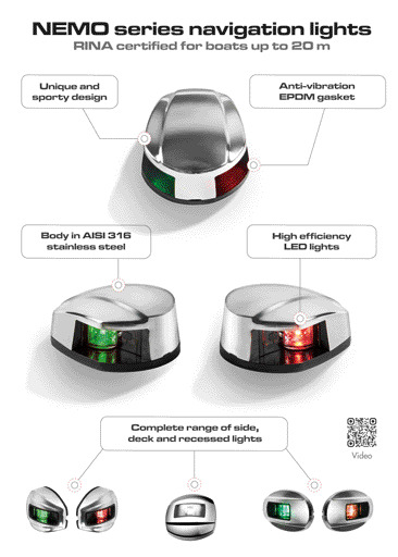 NEMO LED navigation lights -left+right 112.5° Bulk horizontal mounting