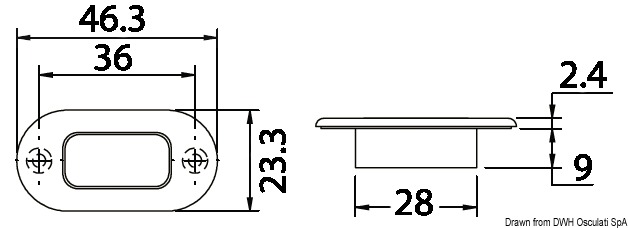 Polycarbonate courtesy light 3 LEDs no metal ring