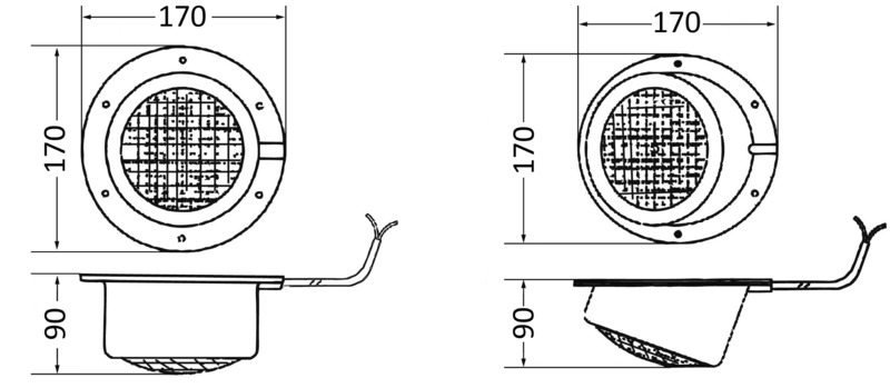 Platform ABS beam light inclined version 24 V 50 W