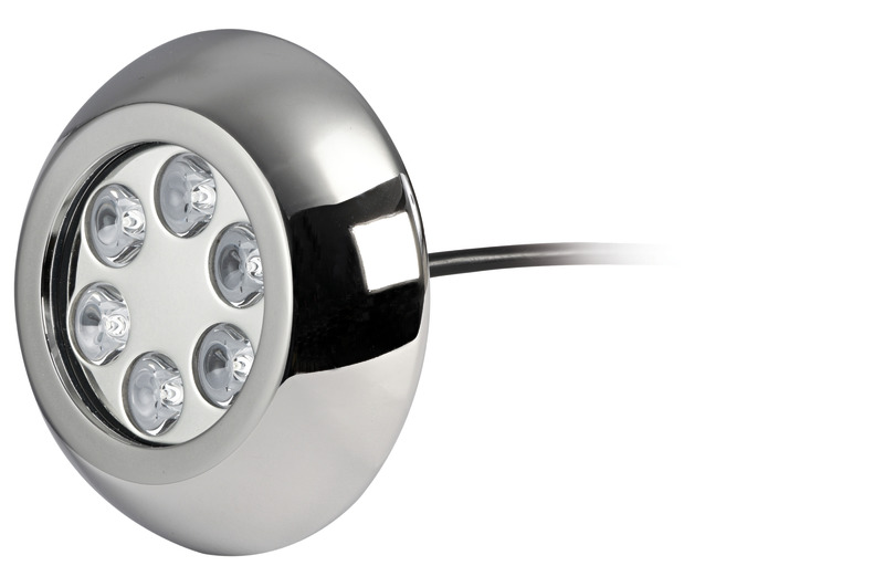 Underwater light w/6x3W RGBW LEDs with screws