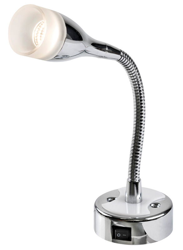 Articulated LED spotlight polished 240 mm