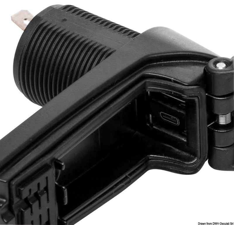 Dual USB socket Type A + Type C