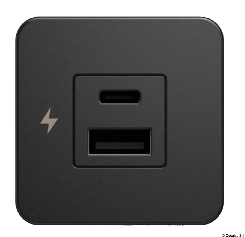 SCANSTRUT Tile dual USB port A+C black