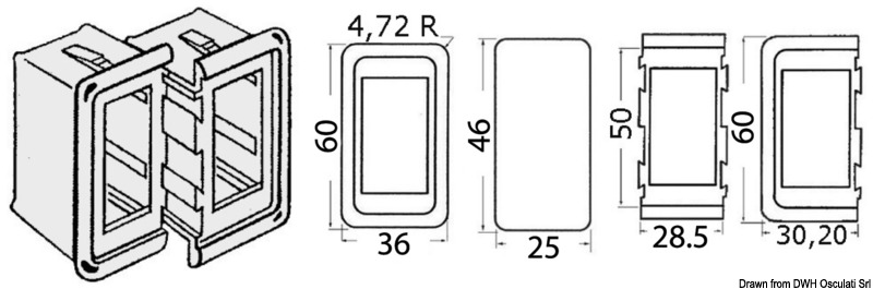 Plastic bezel for switch, right/left insert