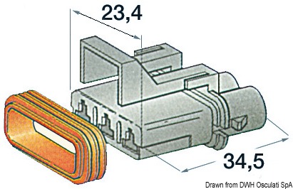 Plastic watertight connector female 3 poles