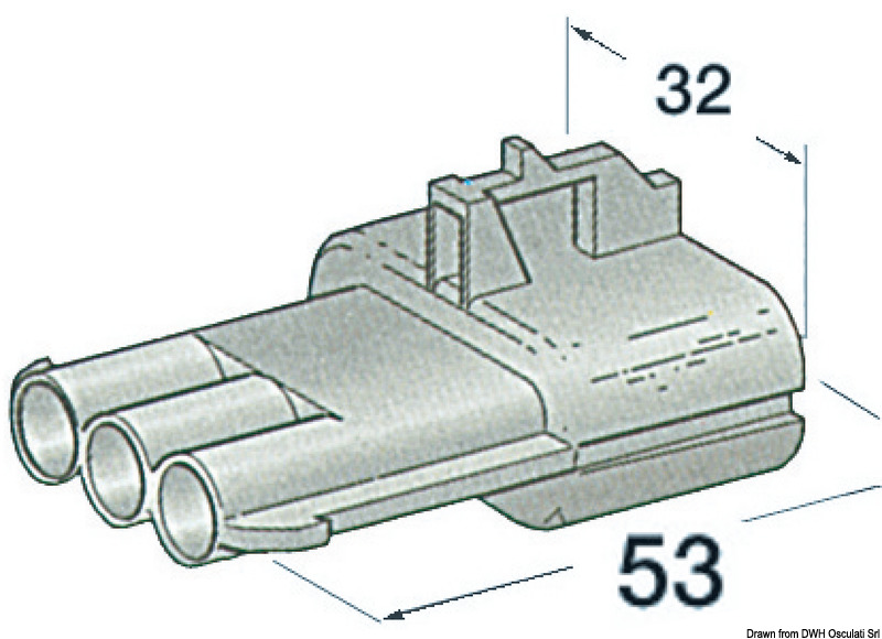 Plastic watertight connector male 3 poles