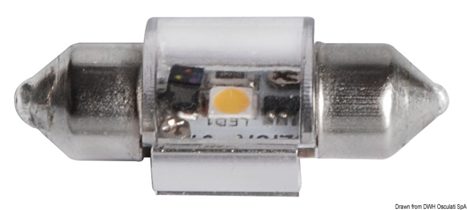 Светодиодная лампа бело-зеленая 12V 0.8W