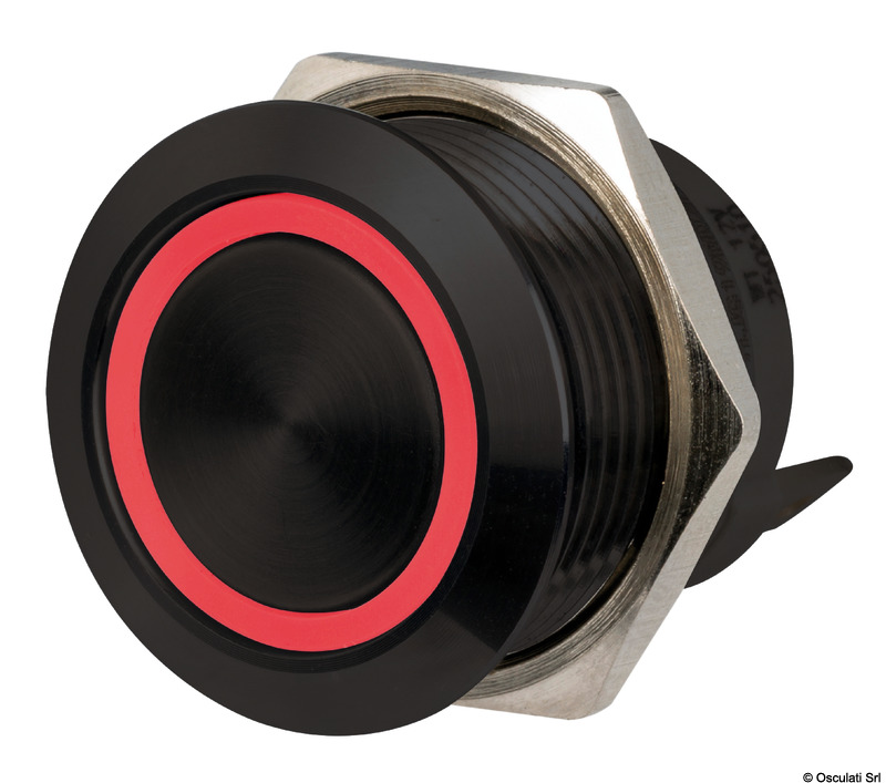FLAT S.S. black switch (MOMENTARY ON)-OFF 12/24V RBW
