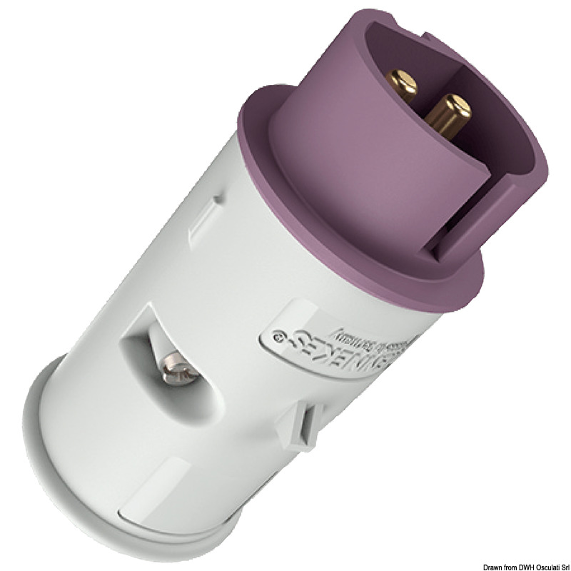 2-pole plug with screw terminals 12/24V 16A