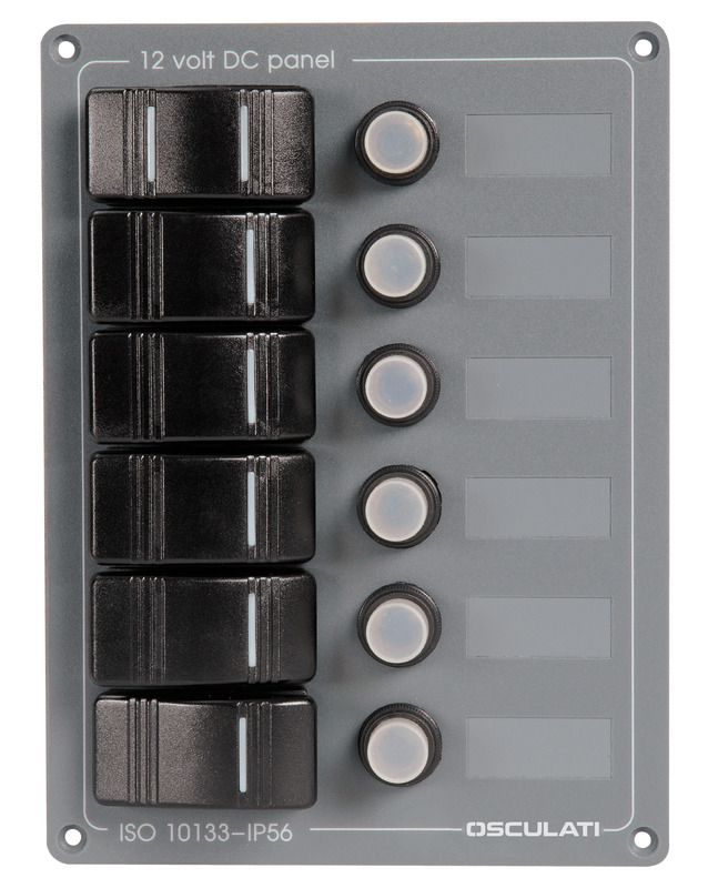 6-switche aluminium vertical panel