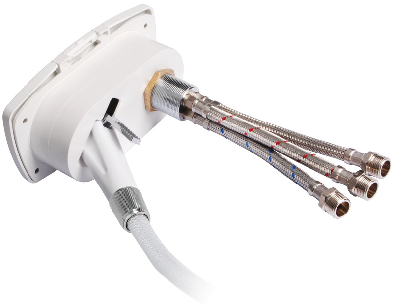 New Edge white shower box SS hose 2.5 m