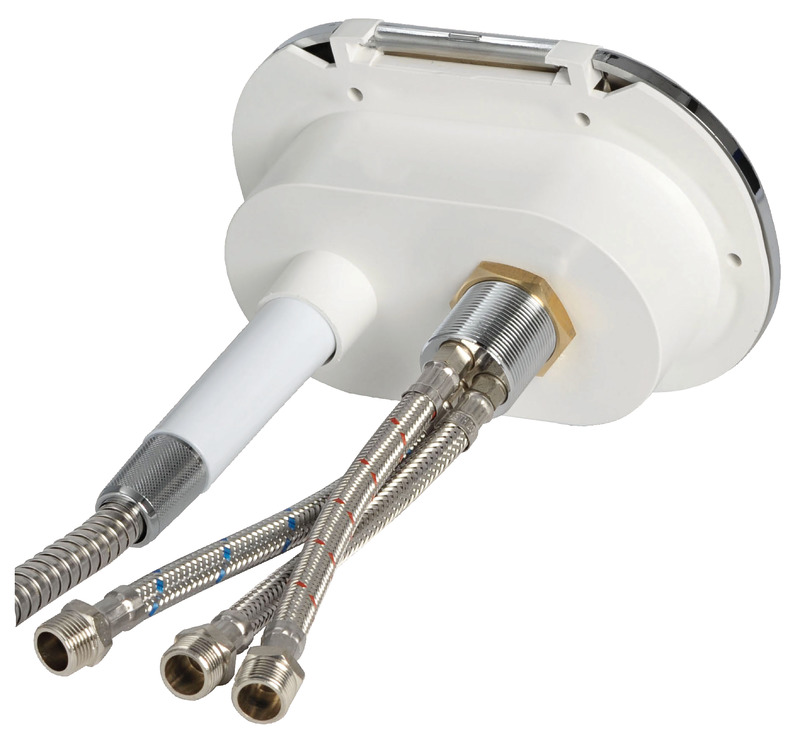 Oval shower box white nylon hose 2.5 m