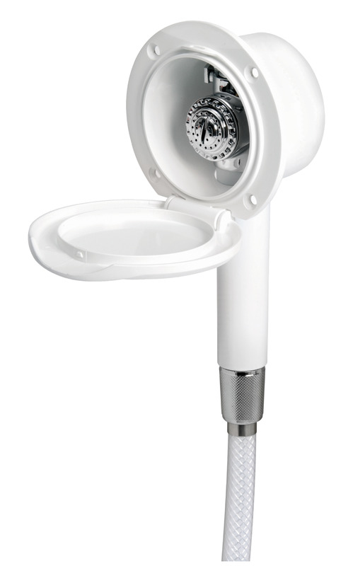 Classic Evo white deck shower PVC hose 2.5 mm Wall mounting