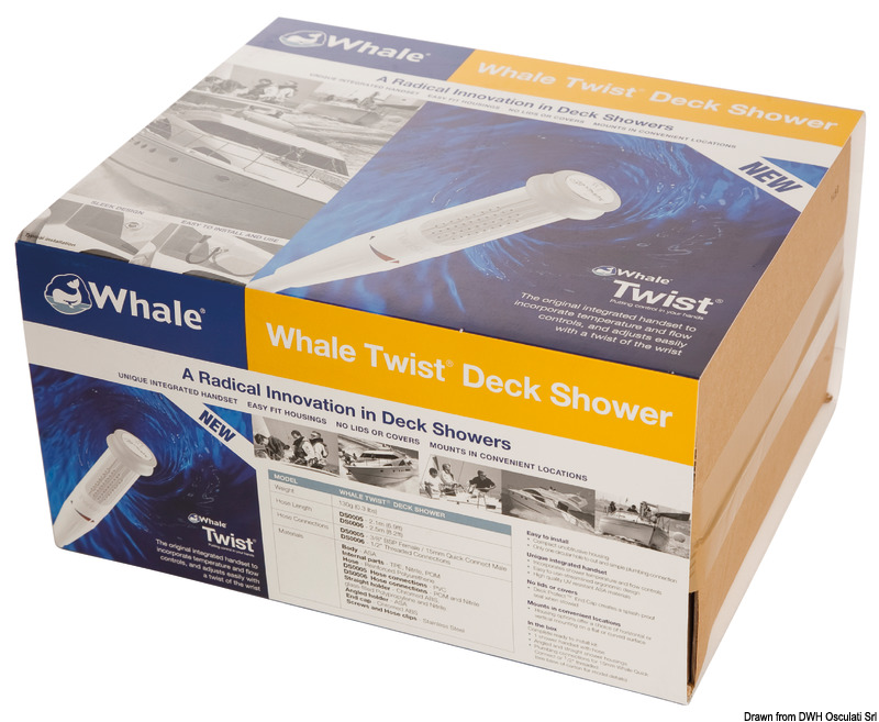Whale Twist shower cold water, straight, grey