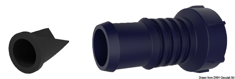 Straight hose connector 1" - 1"1/8  w/non return valve