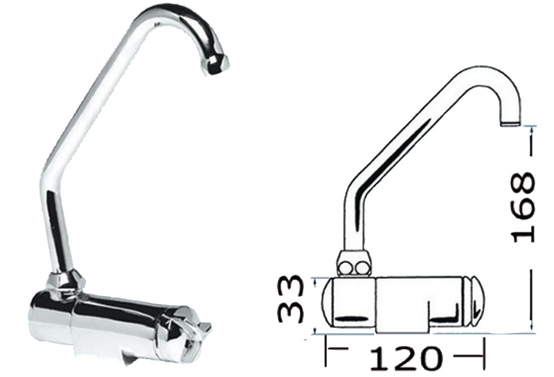Swivelling tap Star series high cold/hot water