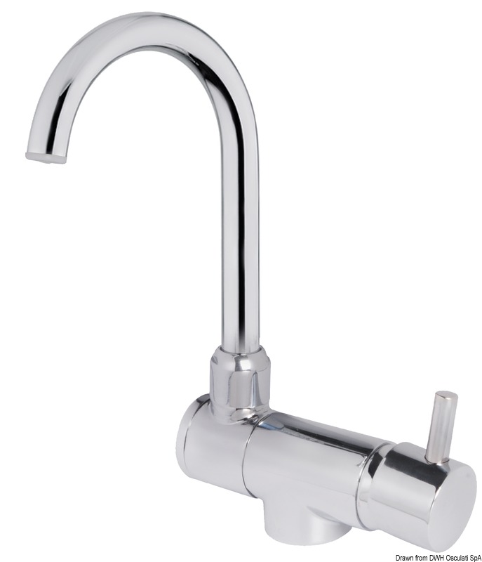 Slim hot/cold water mixer