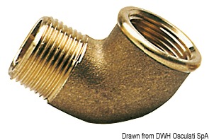 90° brass elbow male/female 1/4"
