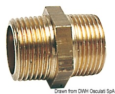 Brass double nipple 3"