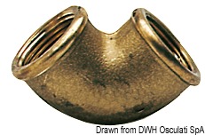 Brass 90° elbow female/female 1"1/4